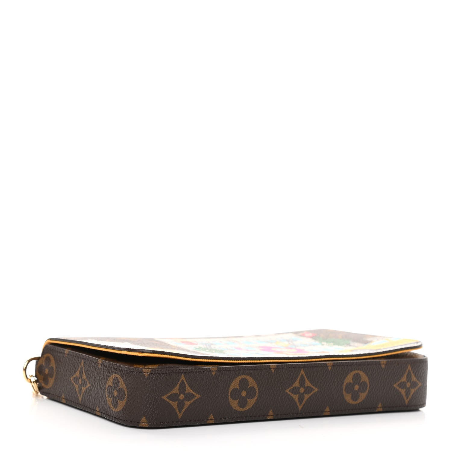 Louis Vuitton Monogram 2022 Christmas Animation New York Soho Pochette Felicie Chain Wallet Yellow 5 of 10