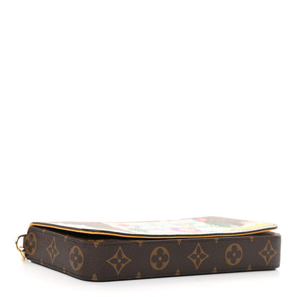 Louis Vuitton Monogram 2022 Christmas Animation New York Soho Pochette Felicie Chain Wallet Yellow 5 of 10