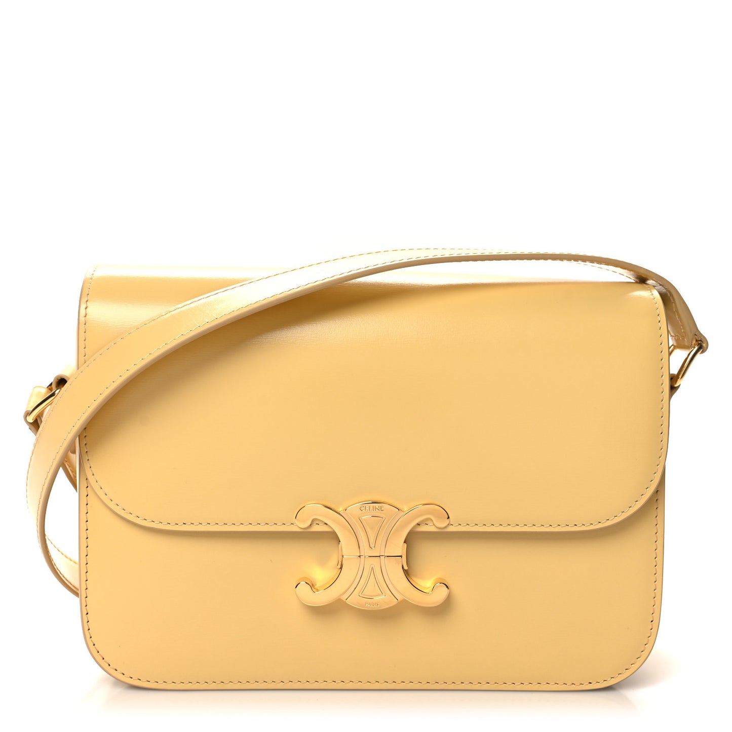 Shiny Calfskin Medium Triomphe Pollen