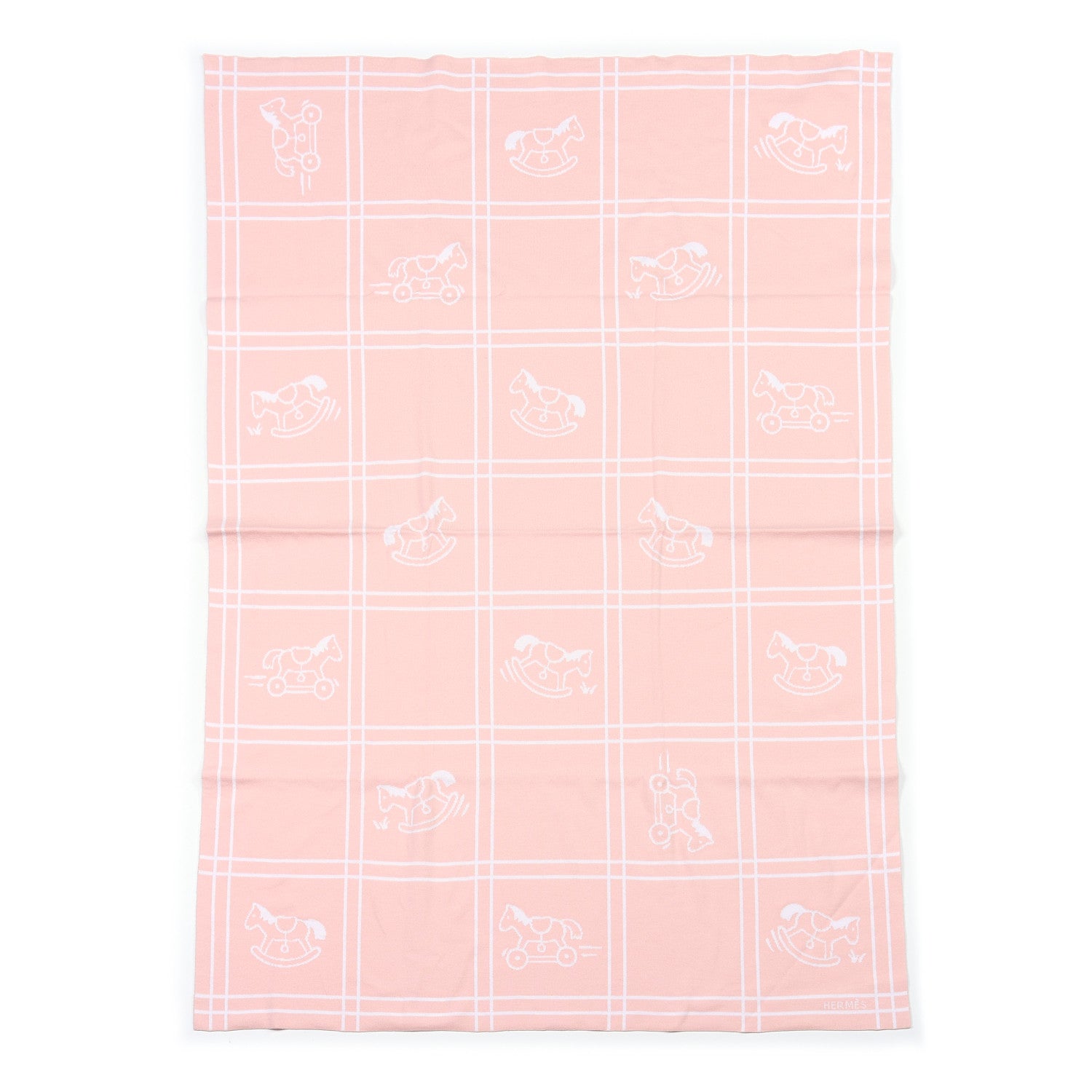 Hermes Cotton Knit Adada Baby Blanket Rose Lilas 1 of 4