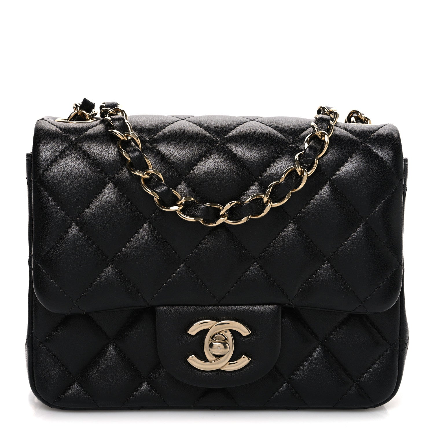 Chanel Lambskin Quilted Mini Square Flap Black 1 of 12