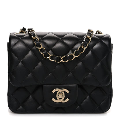 Chanel Lambskin Quilted Mini Square Flap Black 1 of 12