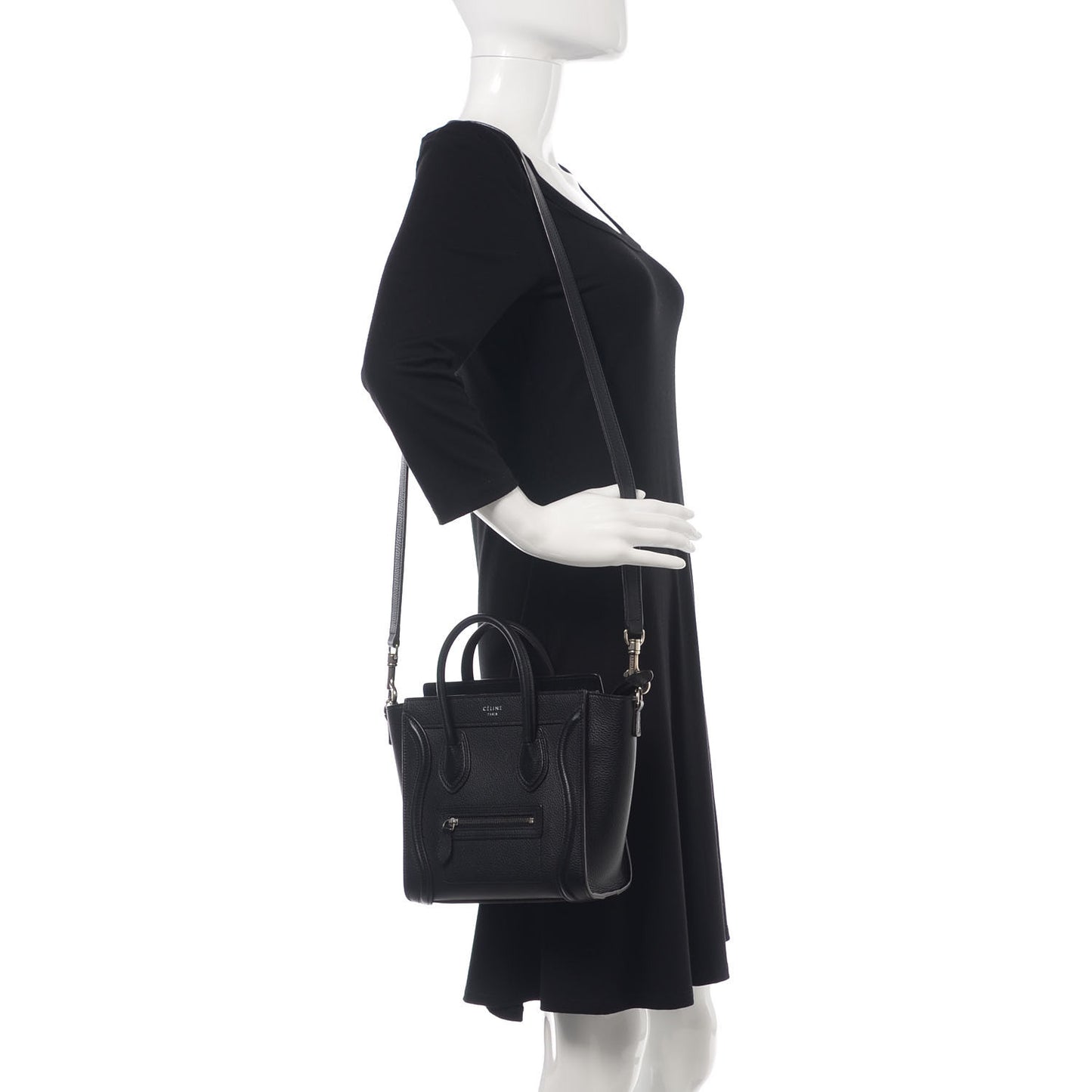 Drummed Calfskin Nano Luggage Black