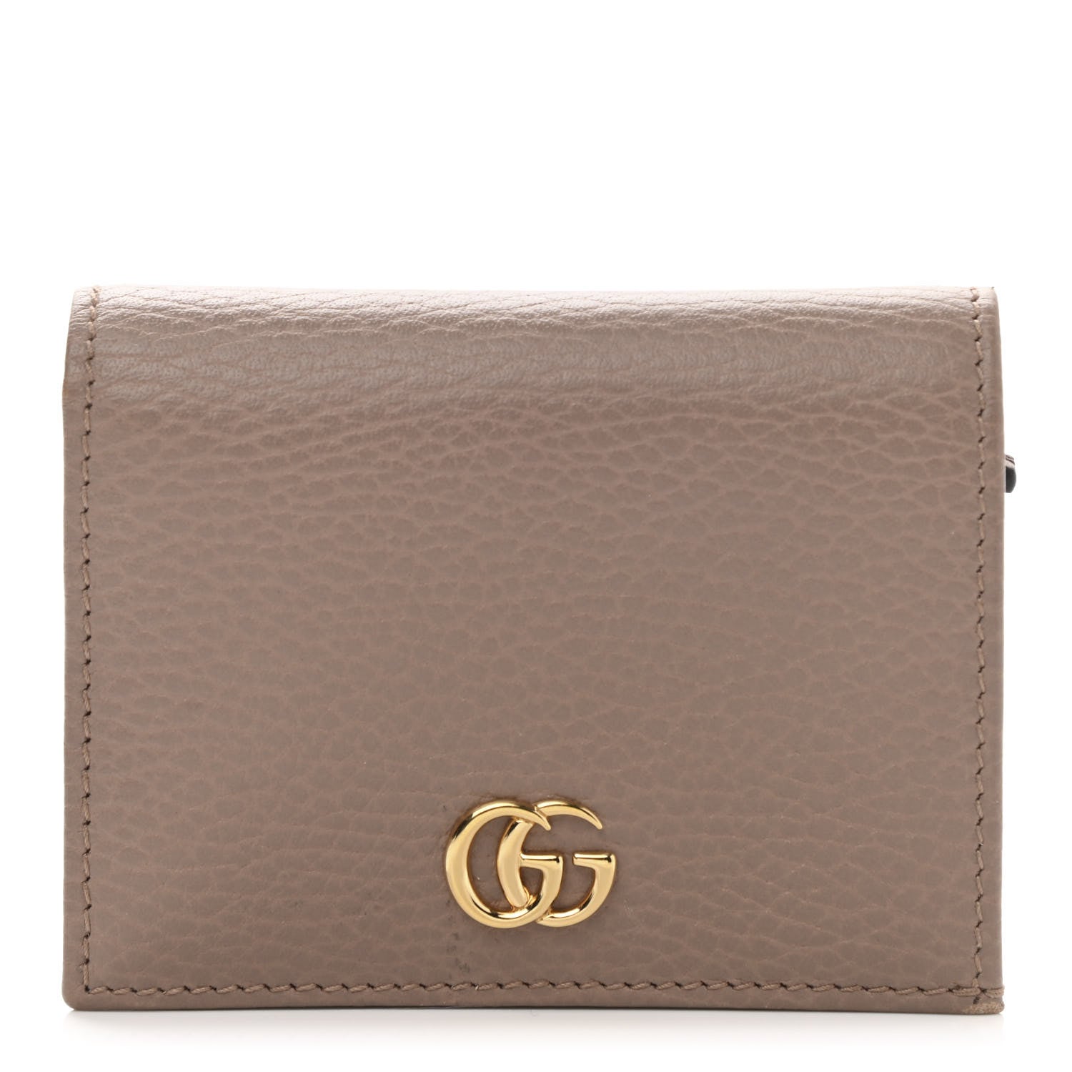 Gucci Pebbled Calfskin GG Marmont Card Case Porcelain Rose 1 of 7