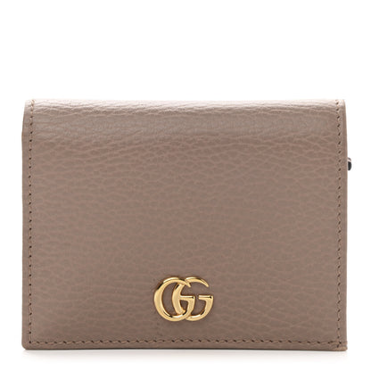 Gucci Pebbled Calfskin GG Marmont Card Case Porcelain Rose 1 of 7
