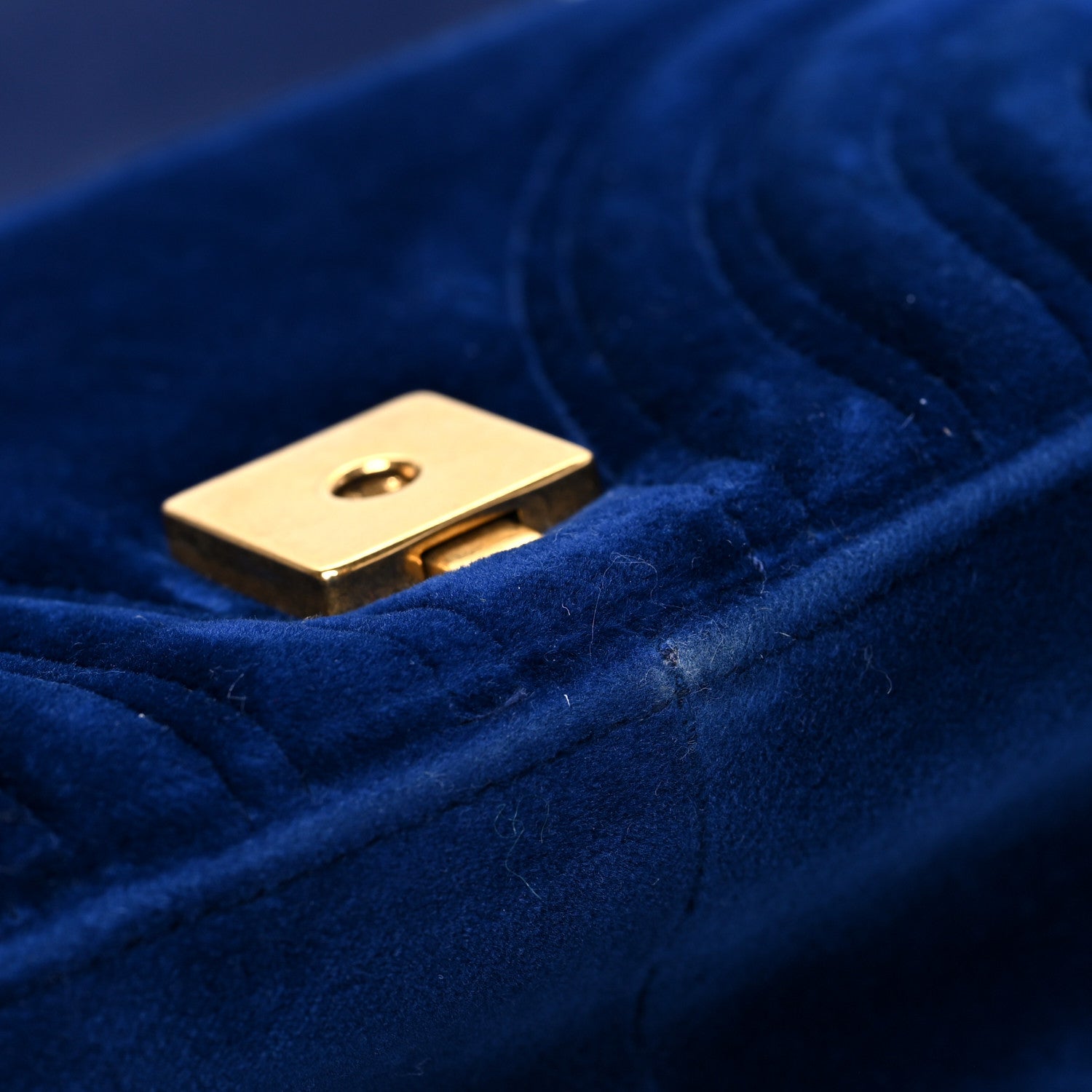 Gucci Velvet Matelasse Small GG Marmont Shoulder Bag Cobalt Blue 10 of 10