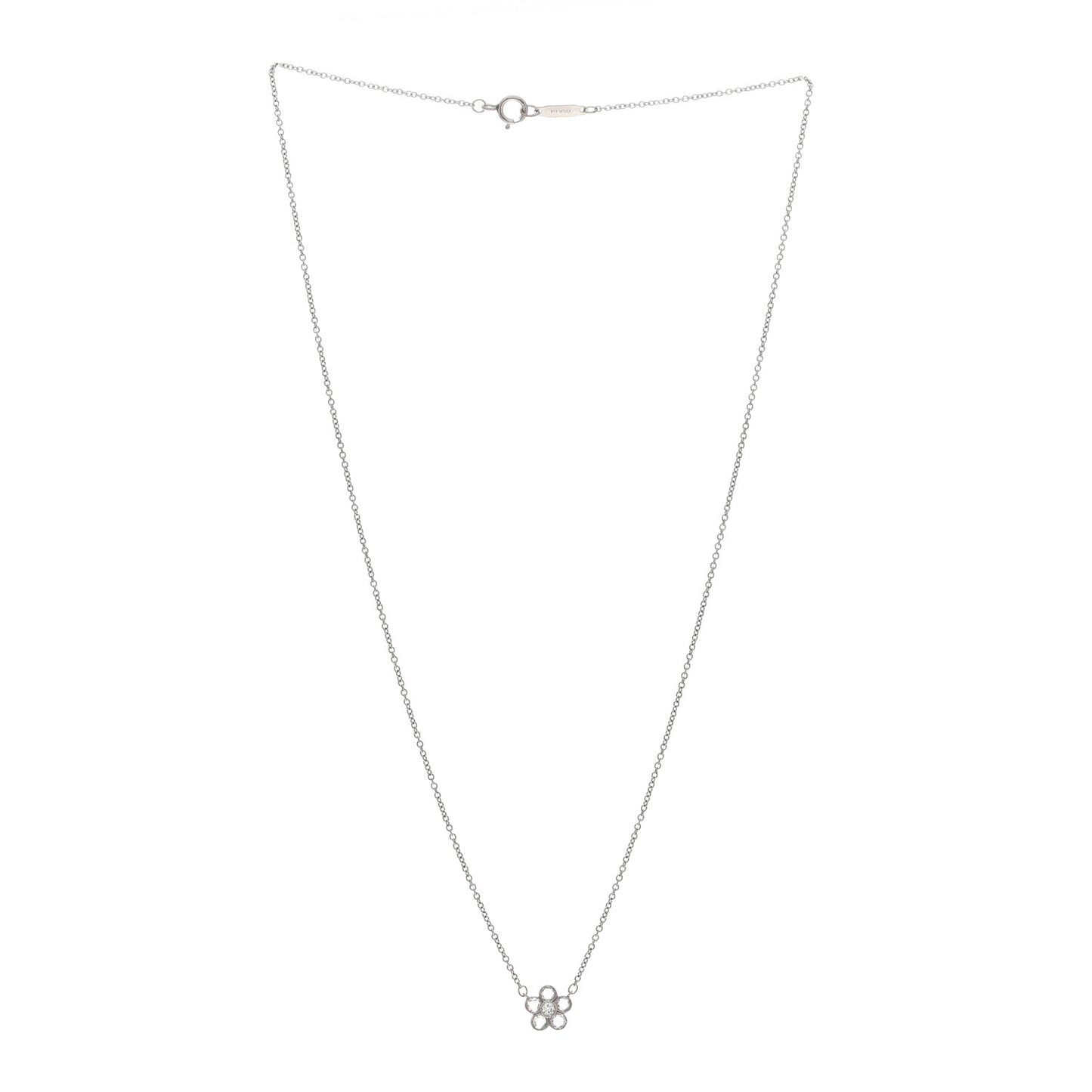 Platinum Diamond Small Enchant Flower Pendant Necklace