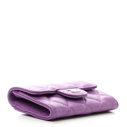 Chanel Caviar Quilted Flap Card Holder Wallet Purple 4 of 8