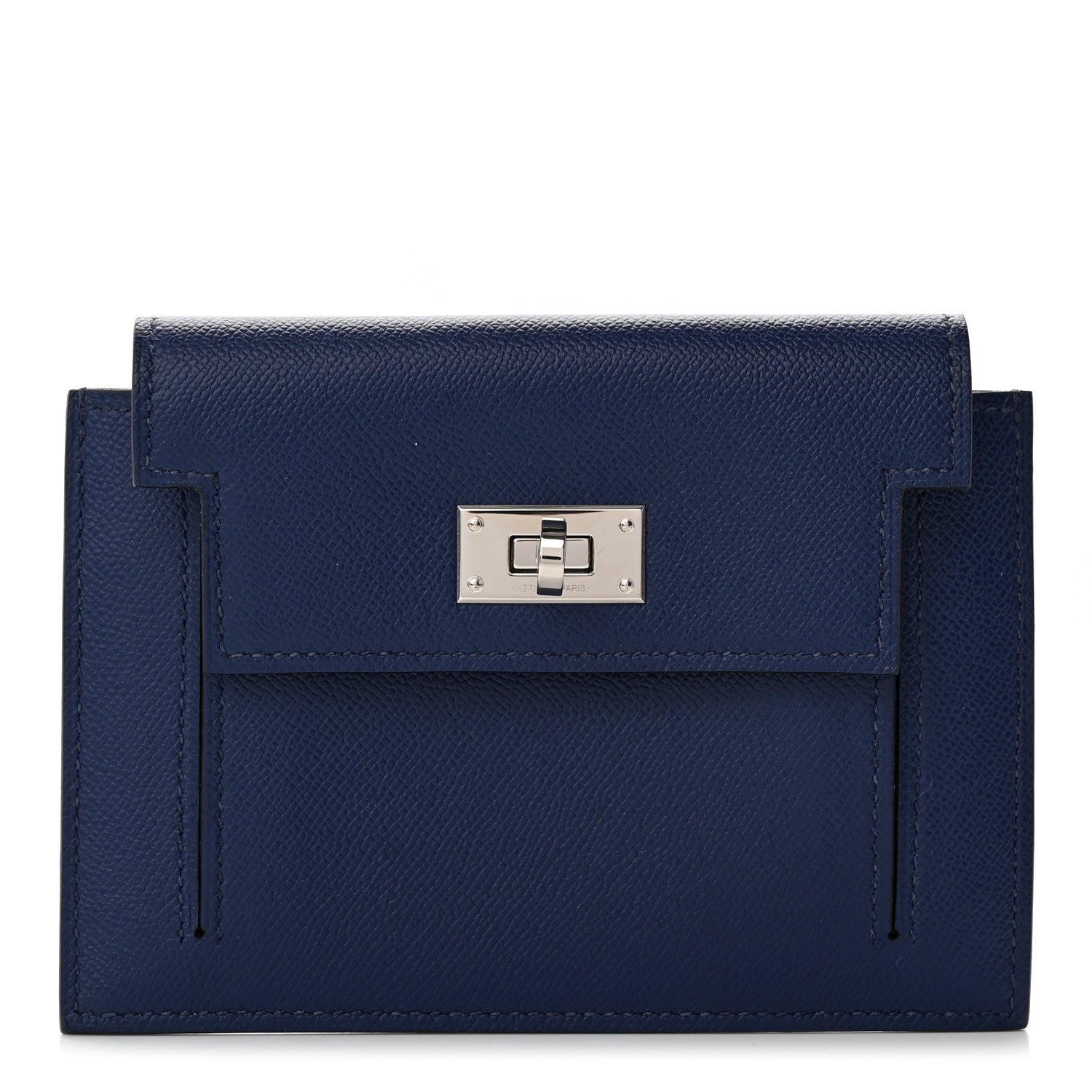 Hermes Epsom Kelly Pocket Compact Wallet Bleu Saphir 1 of 9