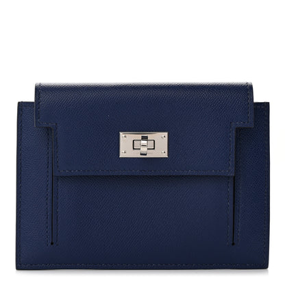 Hermes Epsom Kelly Pocket Compact Wallet Bleu Saphir 1 of 9