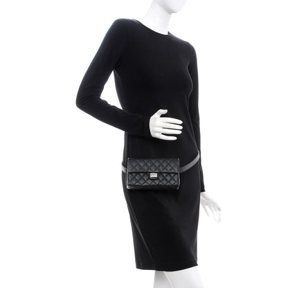 Chanel Grained Calfskin Quilted 2.55 Reissue Flap Belt Bag Clutch Black 2 of 9