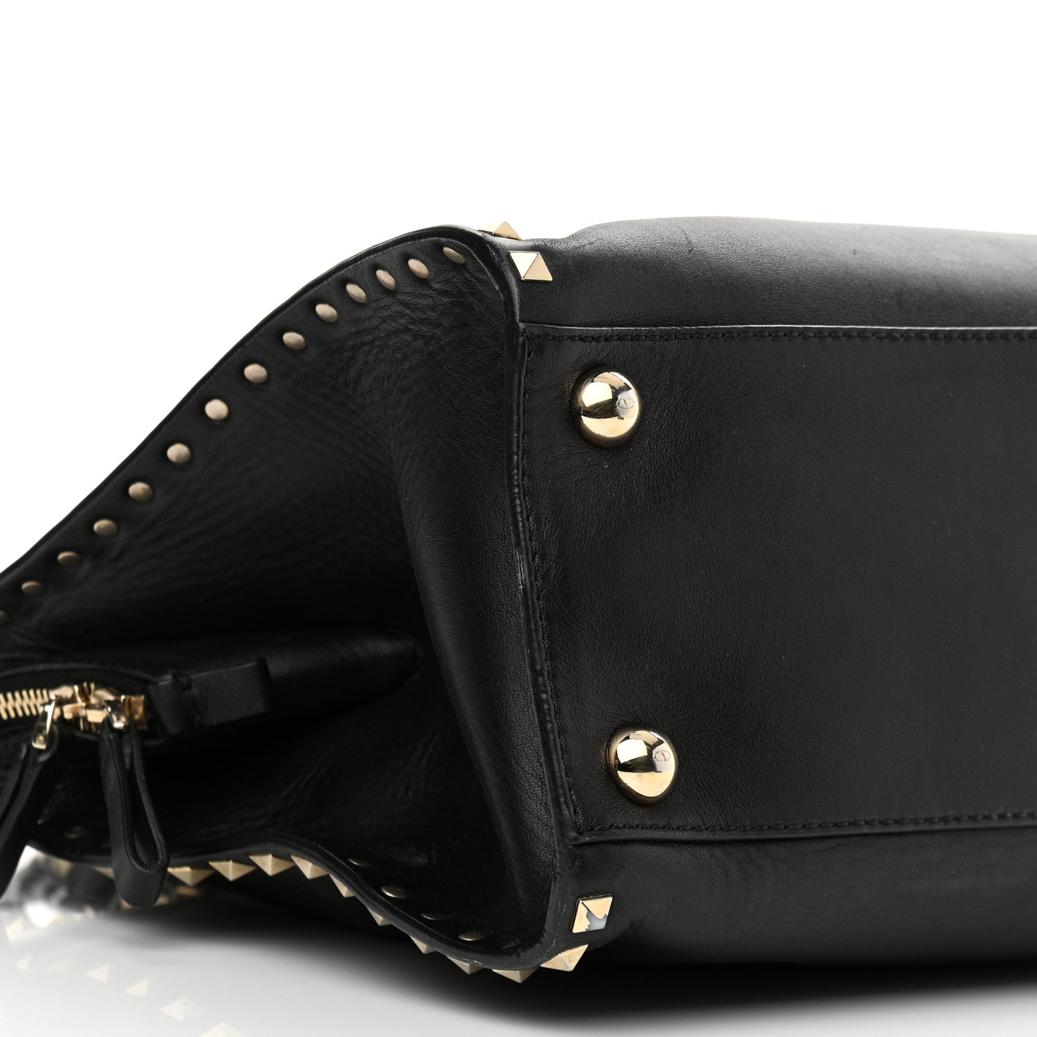 Valentino Garavani Vitello Rockstud Dome Shopper Black 5 of 15