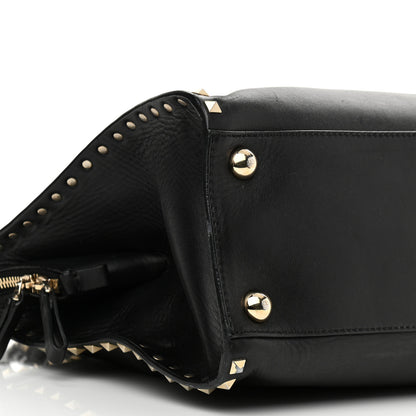 Valentino Garavani Vitello Rockstud Dome Shopper Black 5 of 15