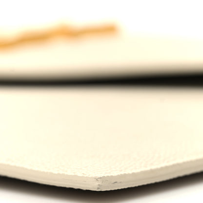 Saint Laurent Grain De Poudre Uptown Pouch Blanc Vintage 9 of 12