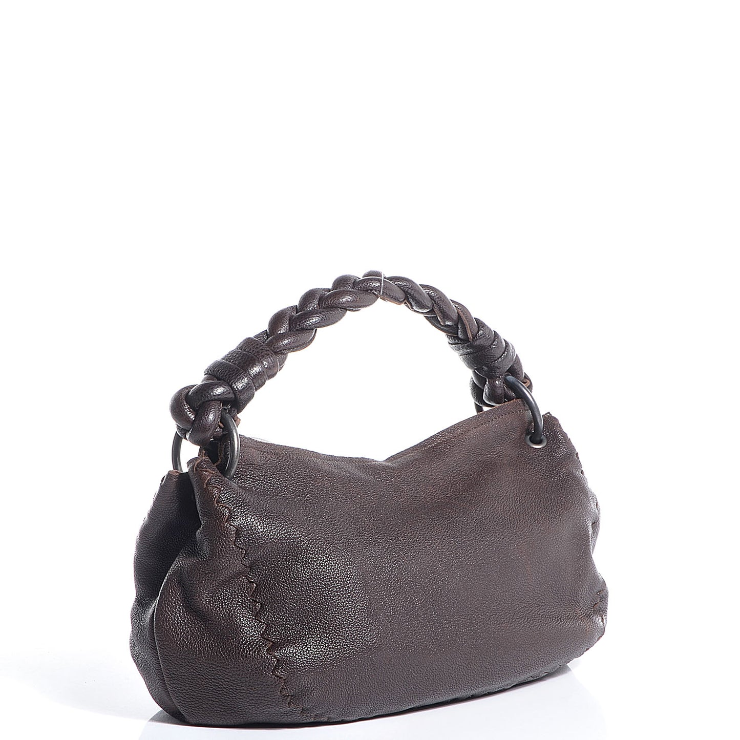 Goatskin Braided Zip Hobo Moro