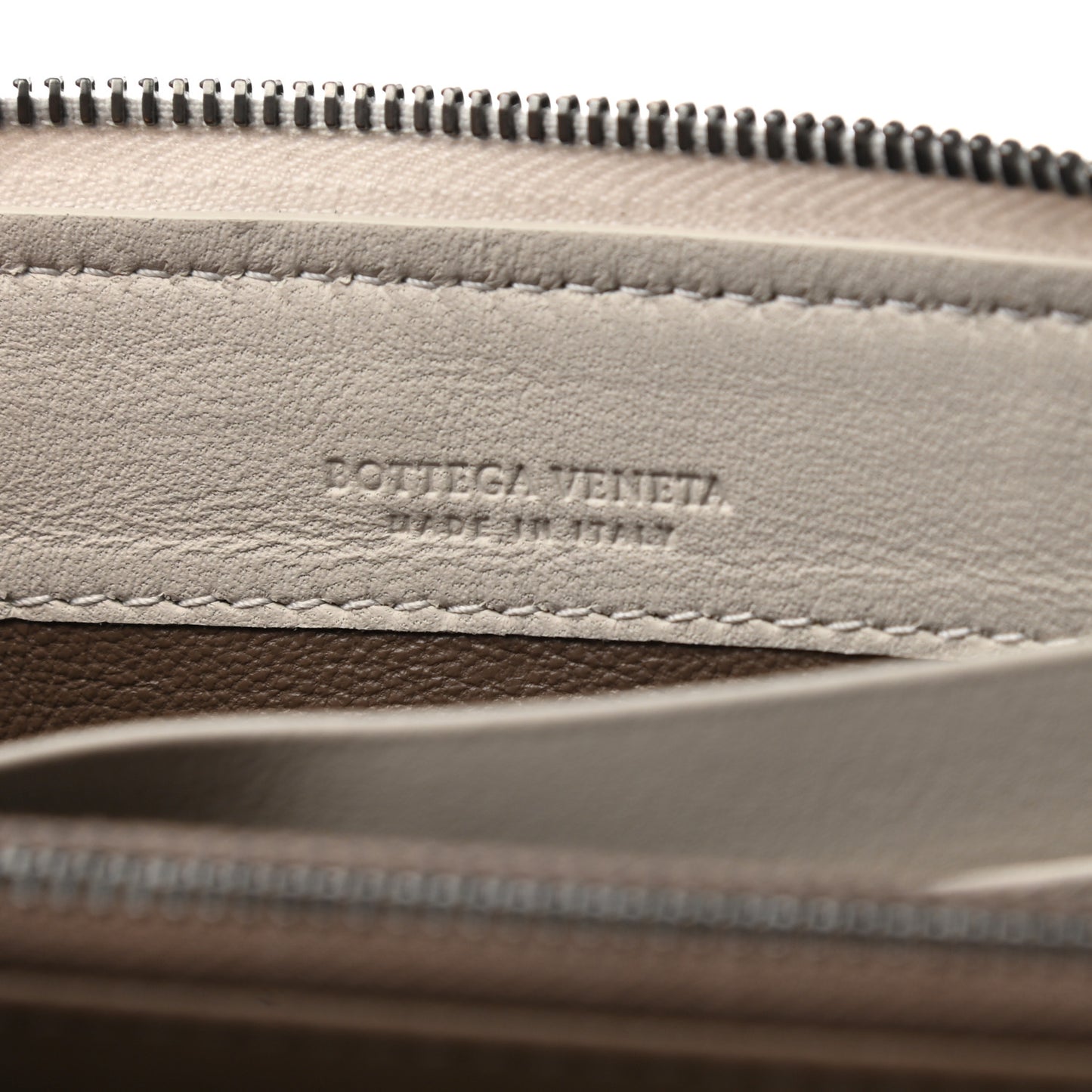 Nappa Intrecciato Zip Around Wallet Black White
