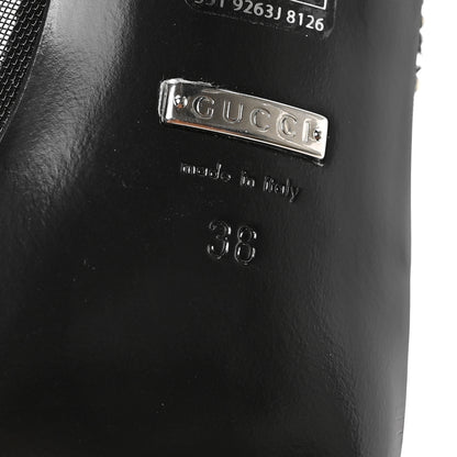 Gucci Tela Retino Kid Scamosciato Crystal GG Monogram Square G 95mm Slide Sandals 38 Black 6 of 8
