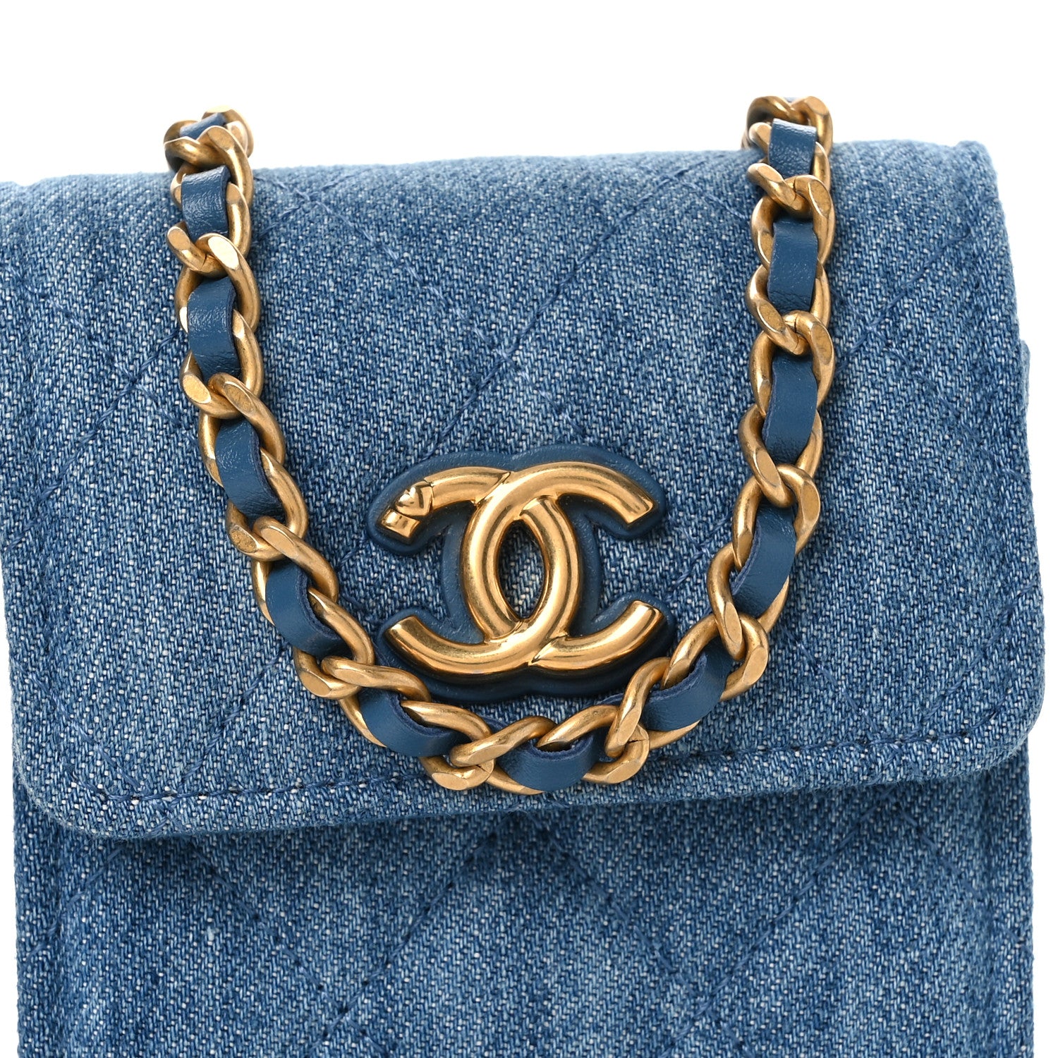 Chanel Denim Quilted Flap Mini Crossbody Blue 8 of 11