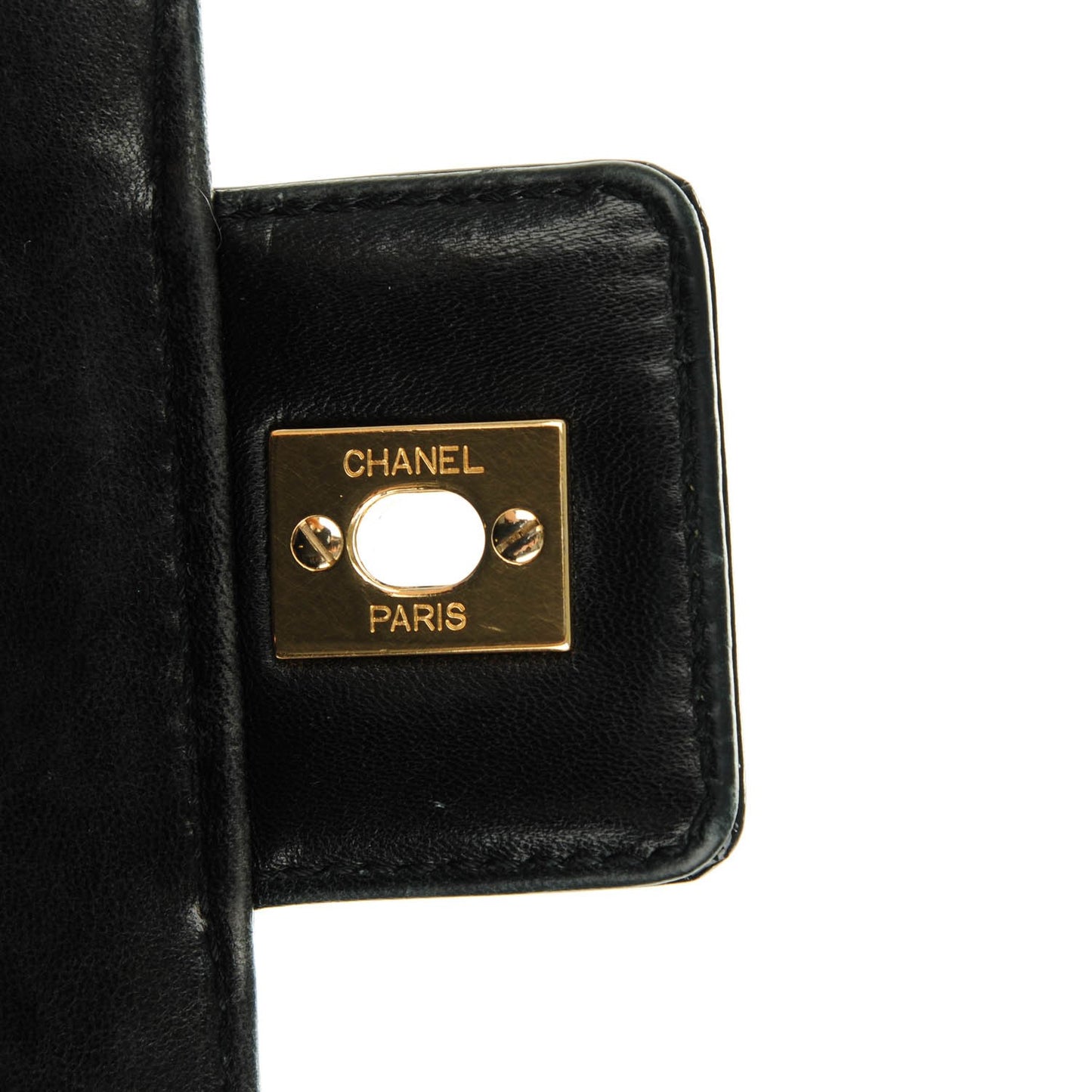 Patent Quilted Medium Chocolate Bar Flap Black