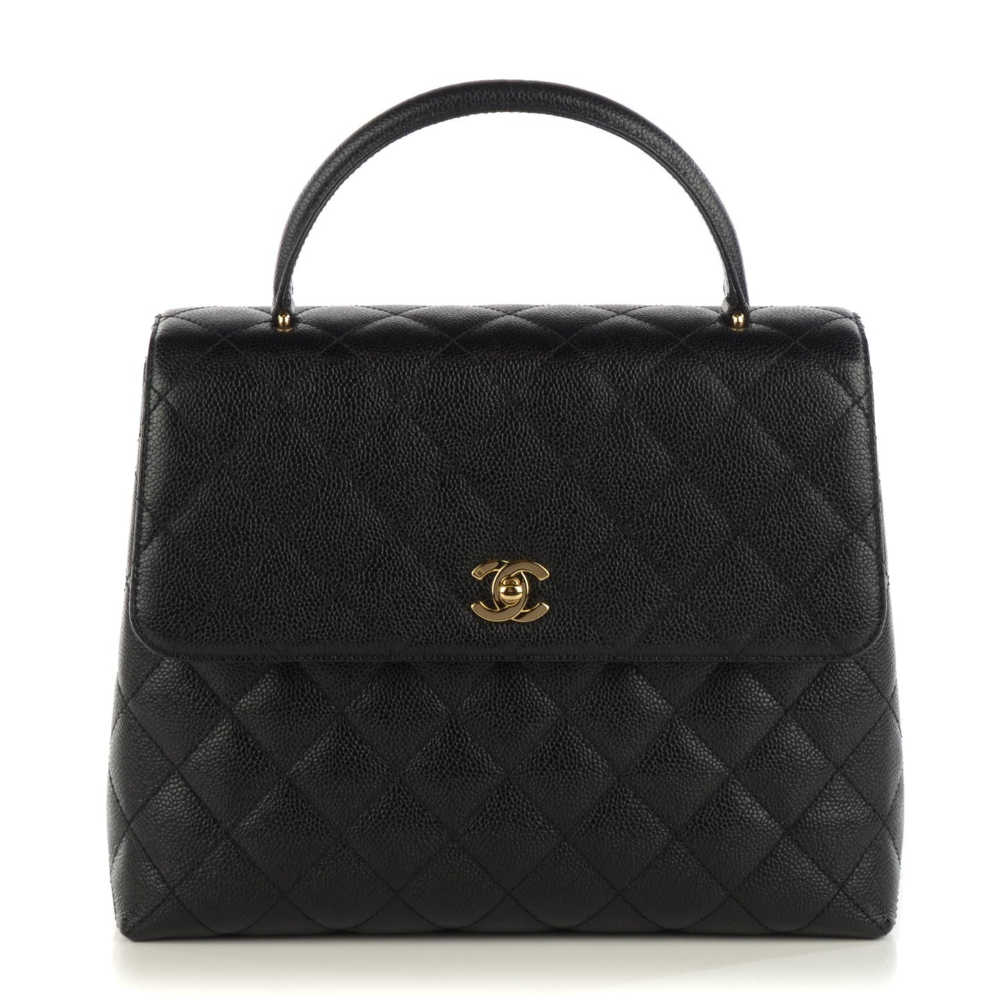 CHANEL Caviar Quilted Jumbo Kelly Flap Black