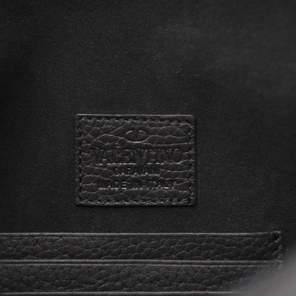 Valentino Garavani Pebbled Calfskin Large Rockstud Envelope Clutch Black 5 of 9