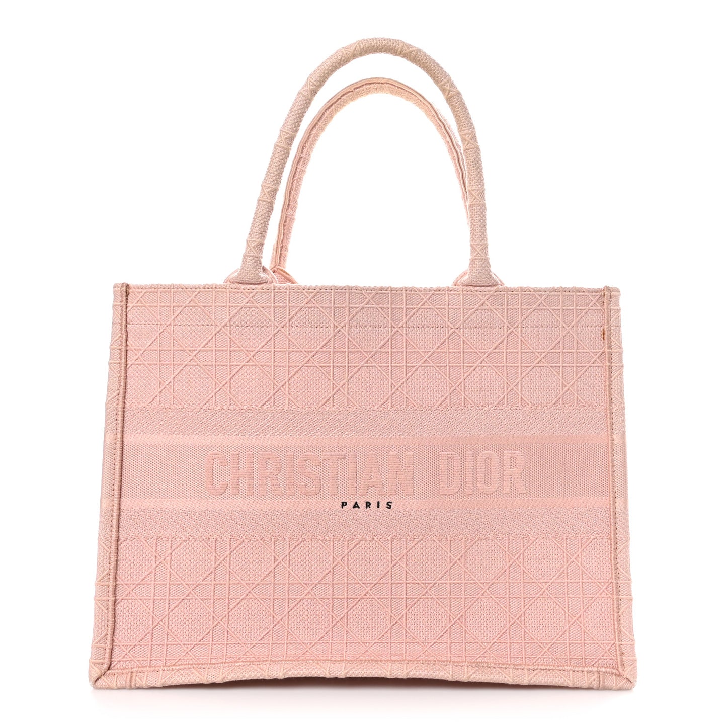 Canvas Embroidered Cannage Medium Book Tote Bois de Rose