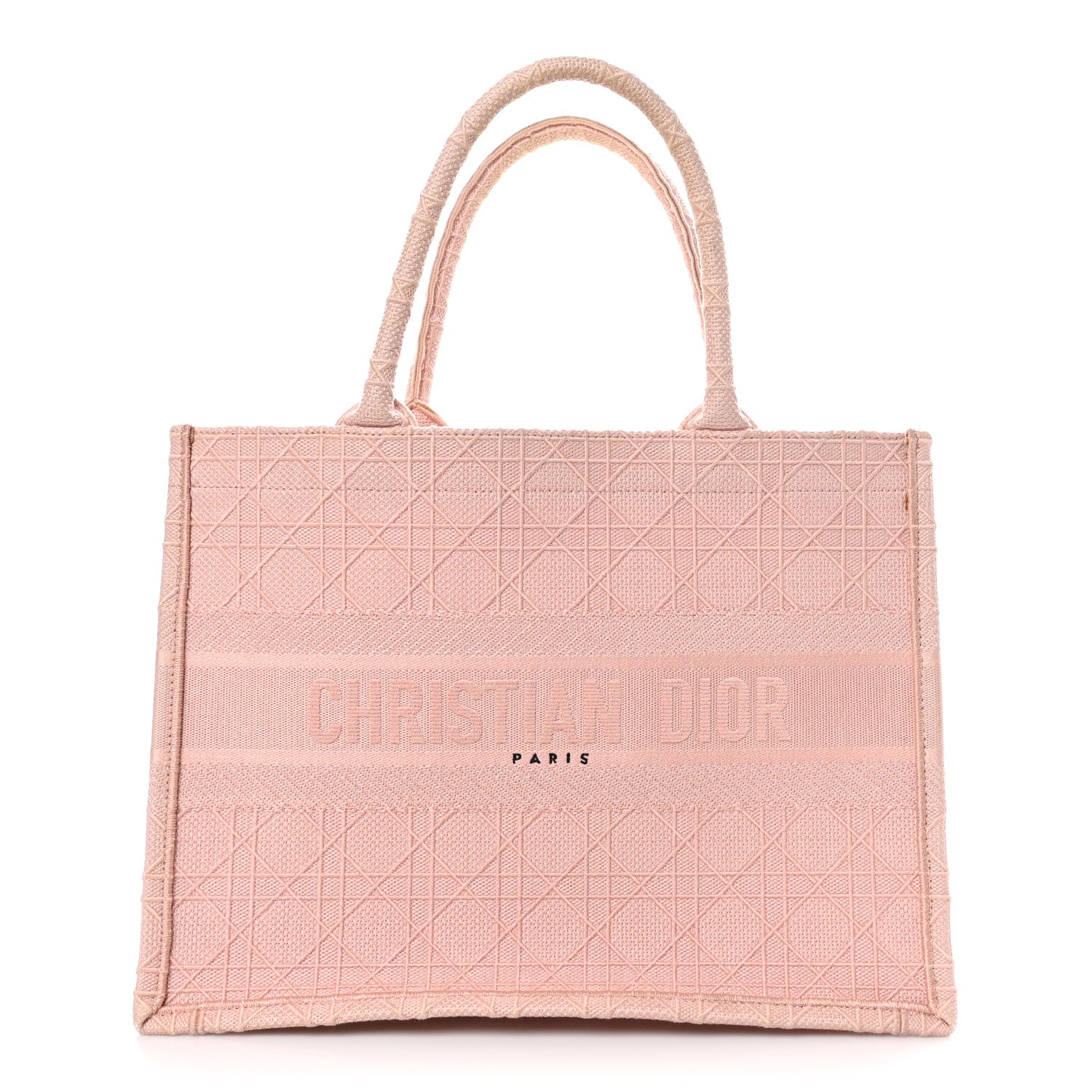 Christian Dior Canvas Embroidered Cannage Medium Book Tote Bois de Rose 1 of 10