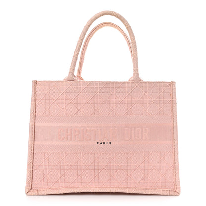 Christian Dior Canvas Embroidered Cannage Medium Book Tote Bois de Rose 1 of 10