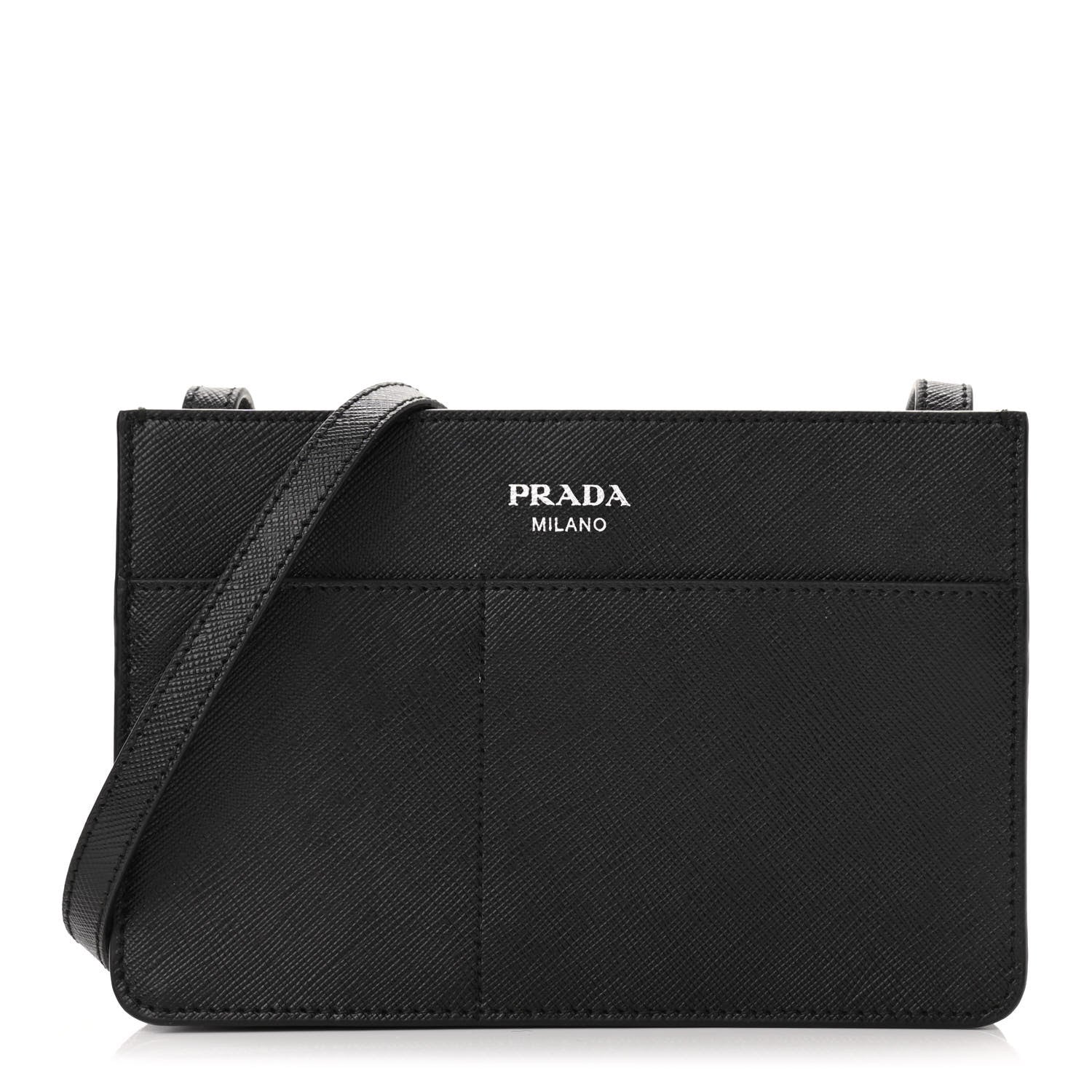 Prada Saffiano Crossbody Bag Black 1 of 9