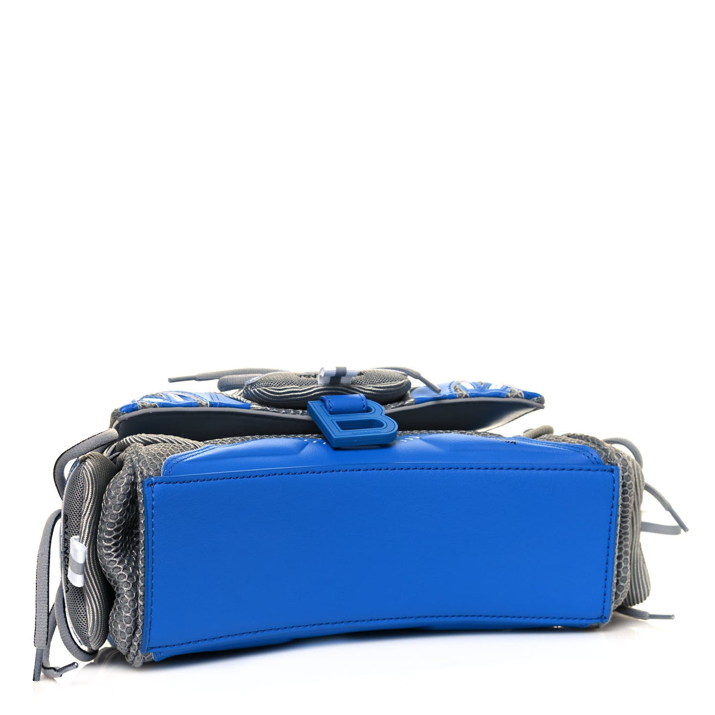 Faux Calfskin Fabric Small Sneakerhead Top Handle Bag Blue Grey