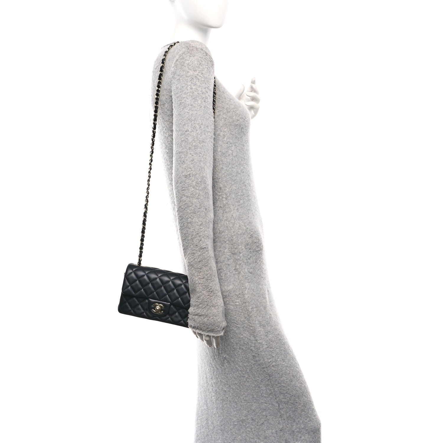 Chanel Lambskin Quilted Mini Rectangular Flap Black 2 of 11