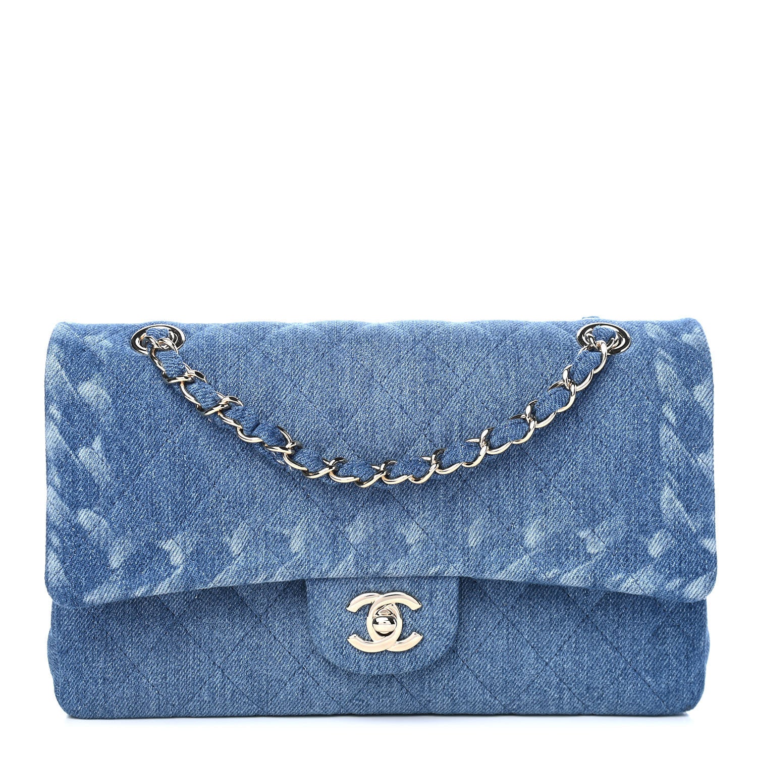 Chanel Denim Quilted Medium Double Flap Blue 1 of 9