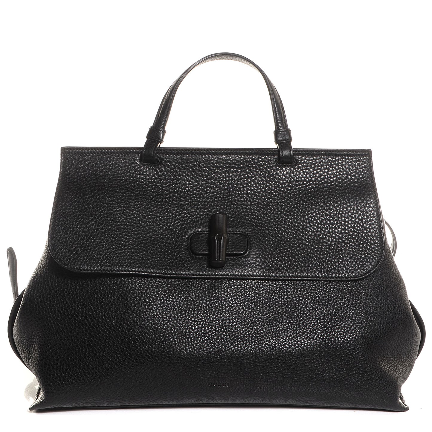 Cellarius Calfskin Large Bamboo Daily Top Handle Bag Black