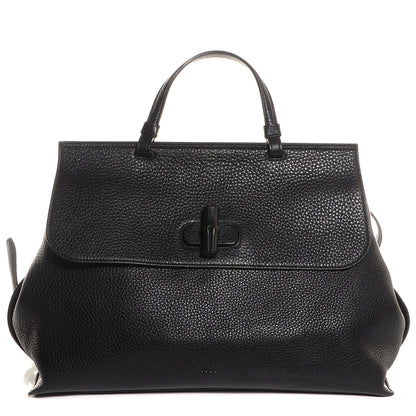 Gucci Cellarius Calfskin Large Bamboo Daily Top Handle Bag Black 1 of 9