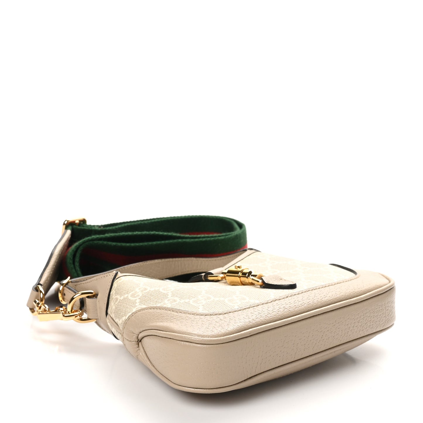 GG Supreme Monogram Textured Dollar Calfskin Mini Jackie 1961 Hobo Beige Mystic White Oatmeal