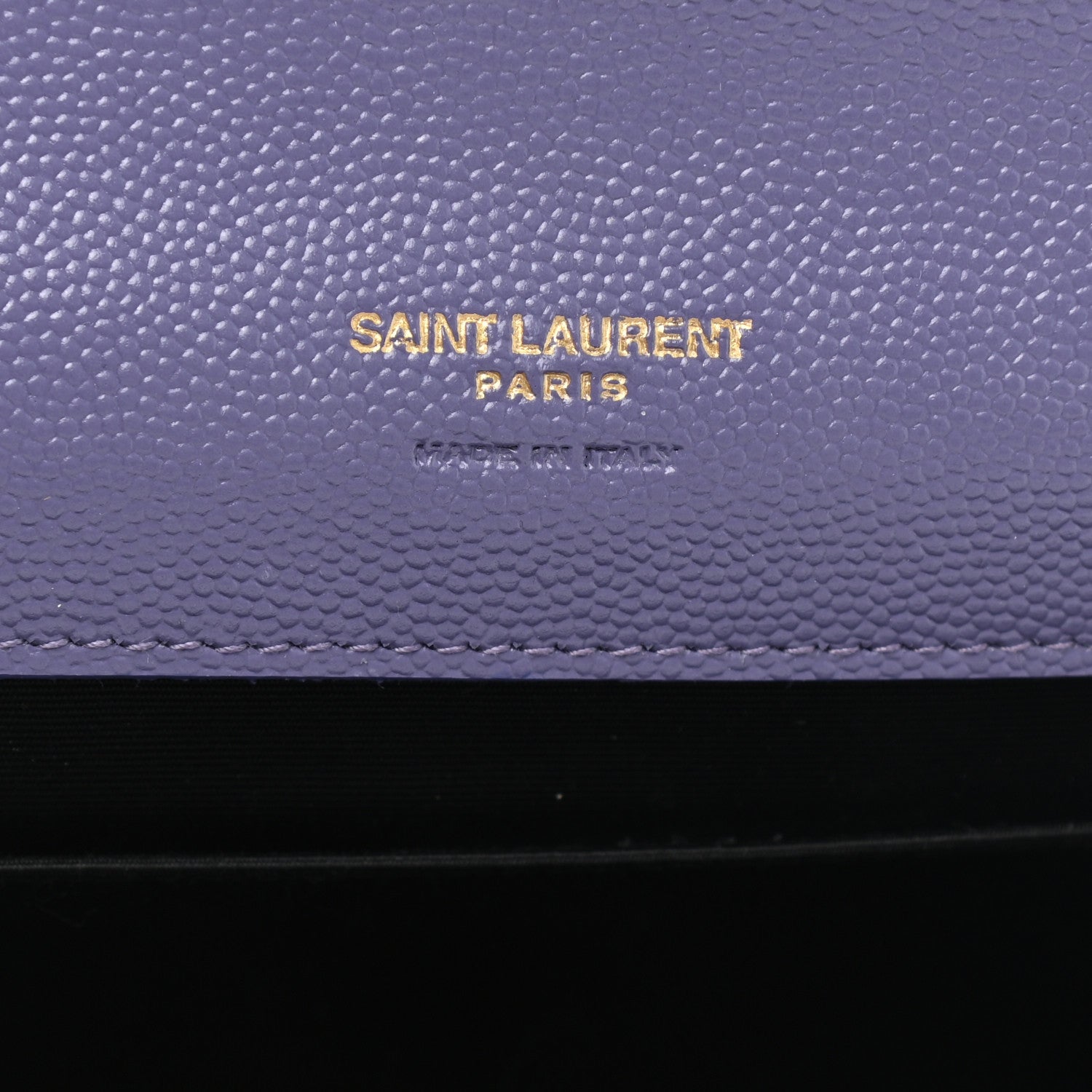 Saint Laurent Grain De Poudre Textured Mixed Matelasse Triquilt Monogram Clutch Dark Wisteria 6 of 7