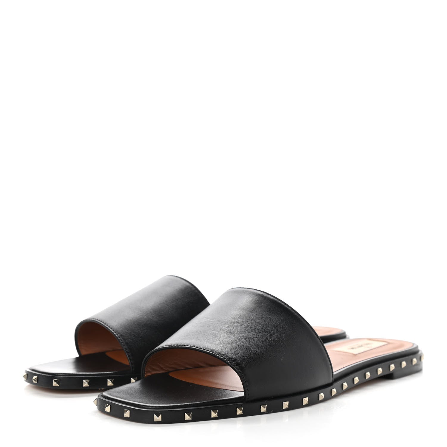 Valentino Garavani Nappa Soul Rockstud Flat Slide Sandals 40 Black 3 of 12