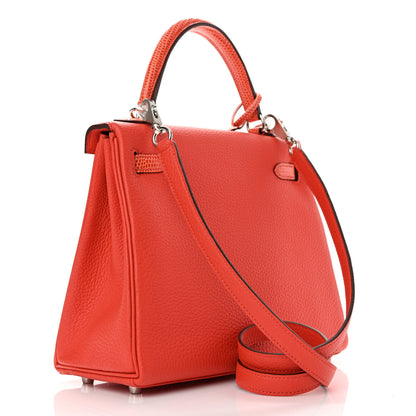 Hermes Togo Lizard Kelly Retourne Touch 25 Capucine 3 of 11