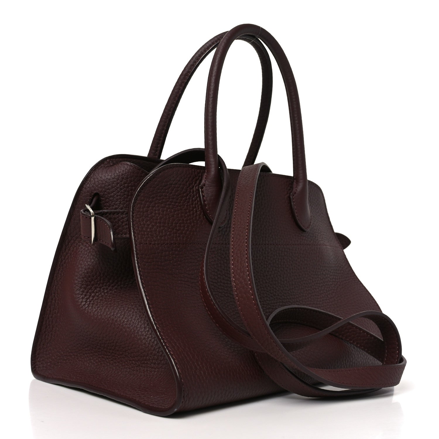 The Row Grained Calfskin Soft Margaux 10 Bag Dark Mocha 3 of 9