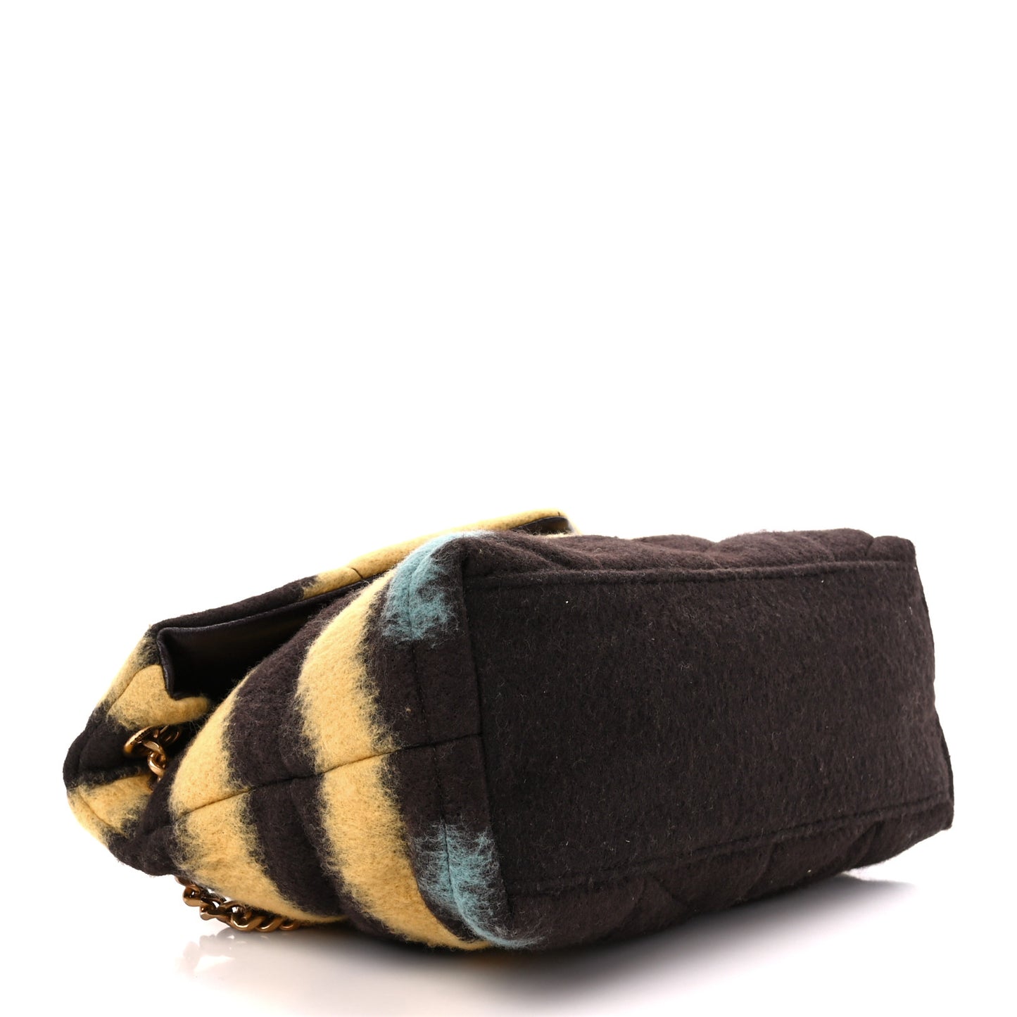 Tie Dye Wool Quilted Small Loulou Puffer Monogram Chain Satchel Yellow Pacific Blue Dark Pecan