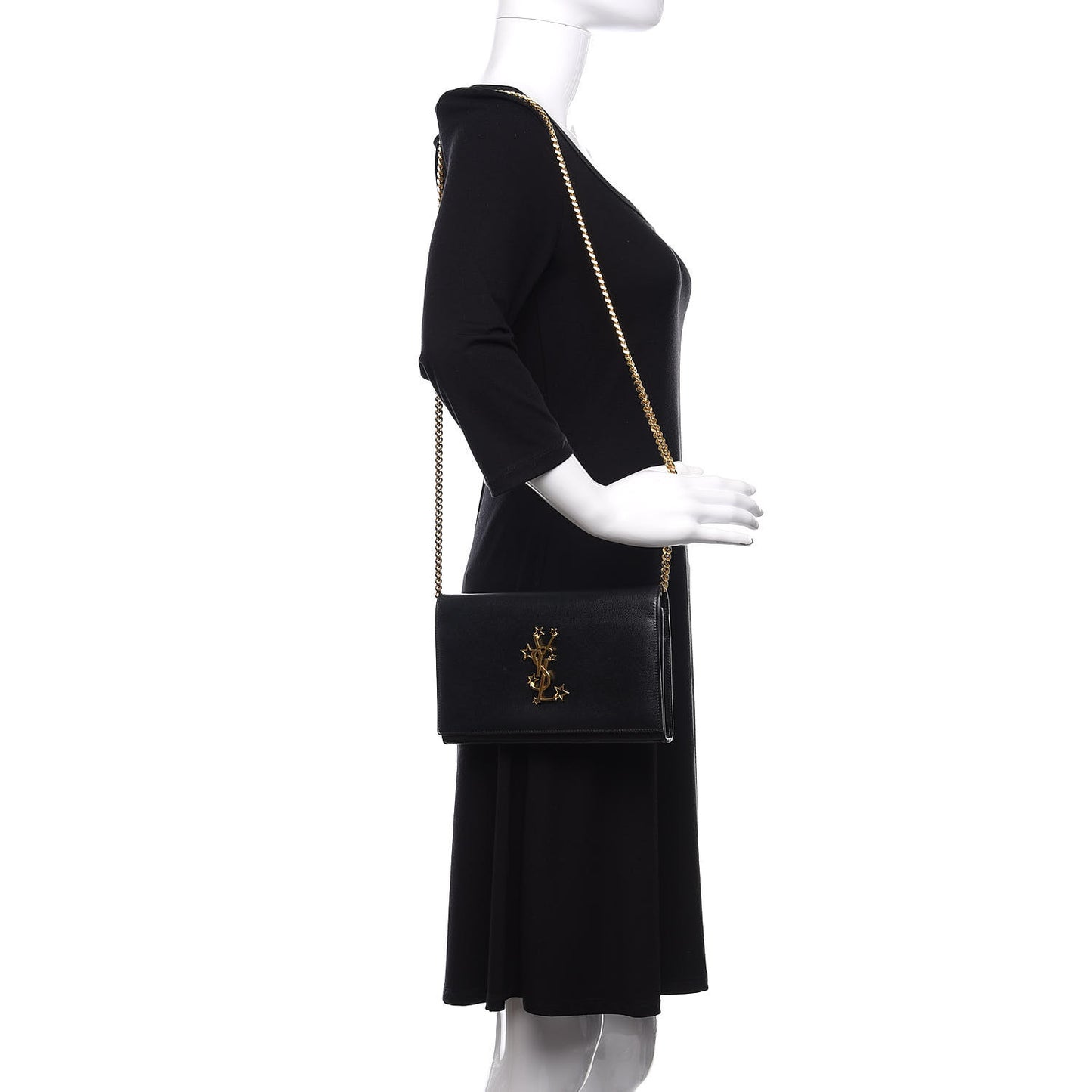 Grain De Poudre Star Studded Monogram Wallet on Chain Black