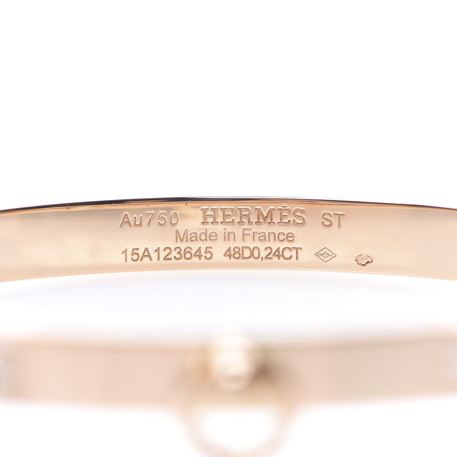 Hermes 18K Rose Gold Diamond PM Collier De Chien Bracelet ST 3 of 4