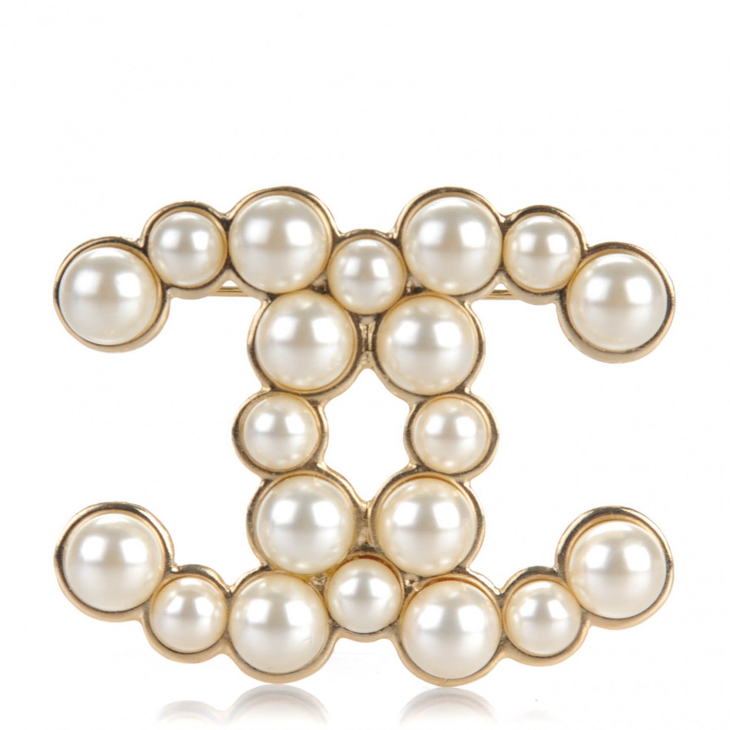 Chanel Pearl CC Brooch Gold Pearly White 1 of 4