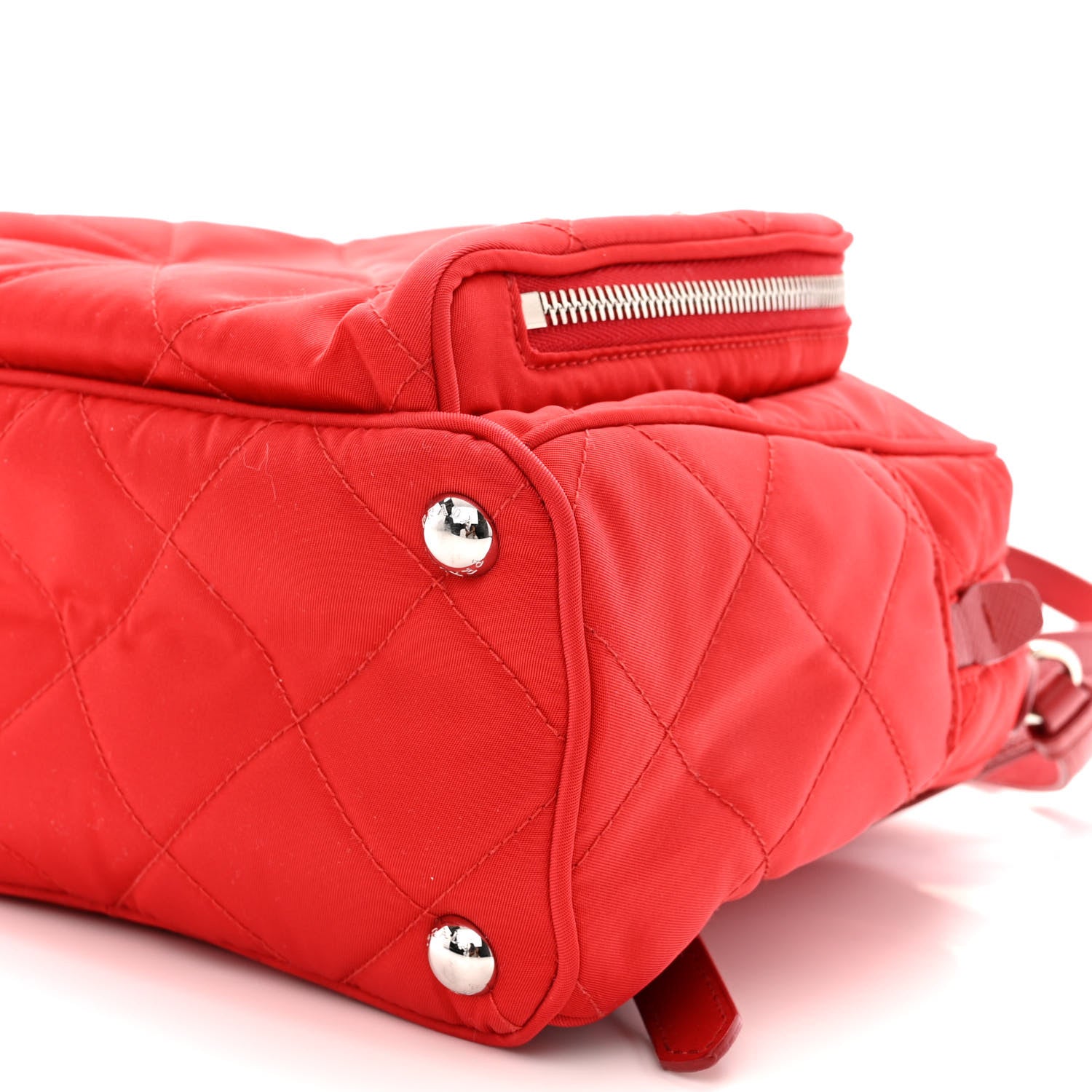 Prada Nylon Tessuto Impuntu Quilted Backpack Rosso 12 of 14