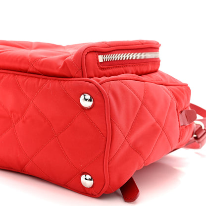Prada Nylon Tessuto Impuntu Quilted Backpack Rosso 12 of 14