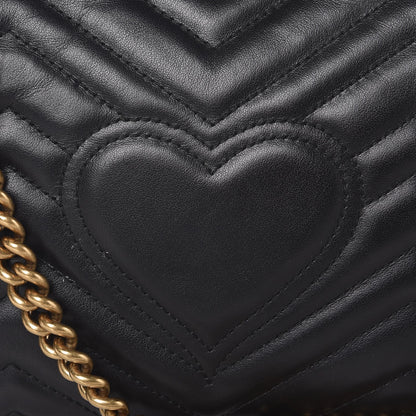 Gucci Calfskin Matelasse Small GG Marmont Shoulder Bag Black 9 of 9