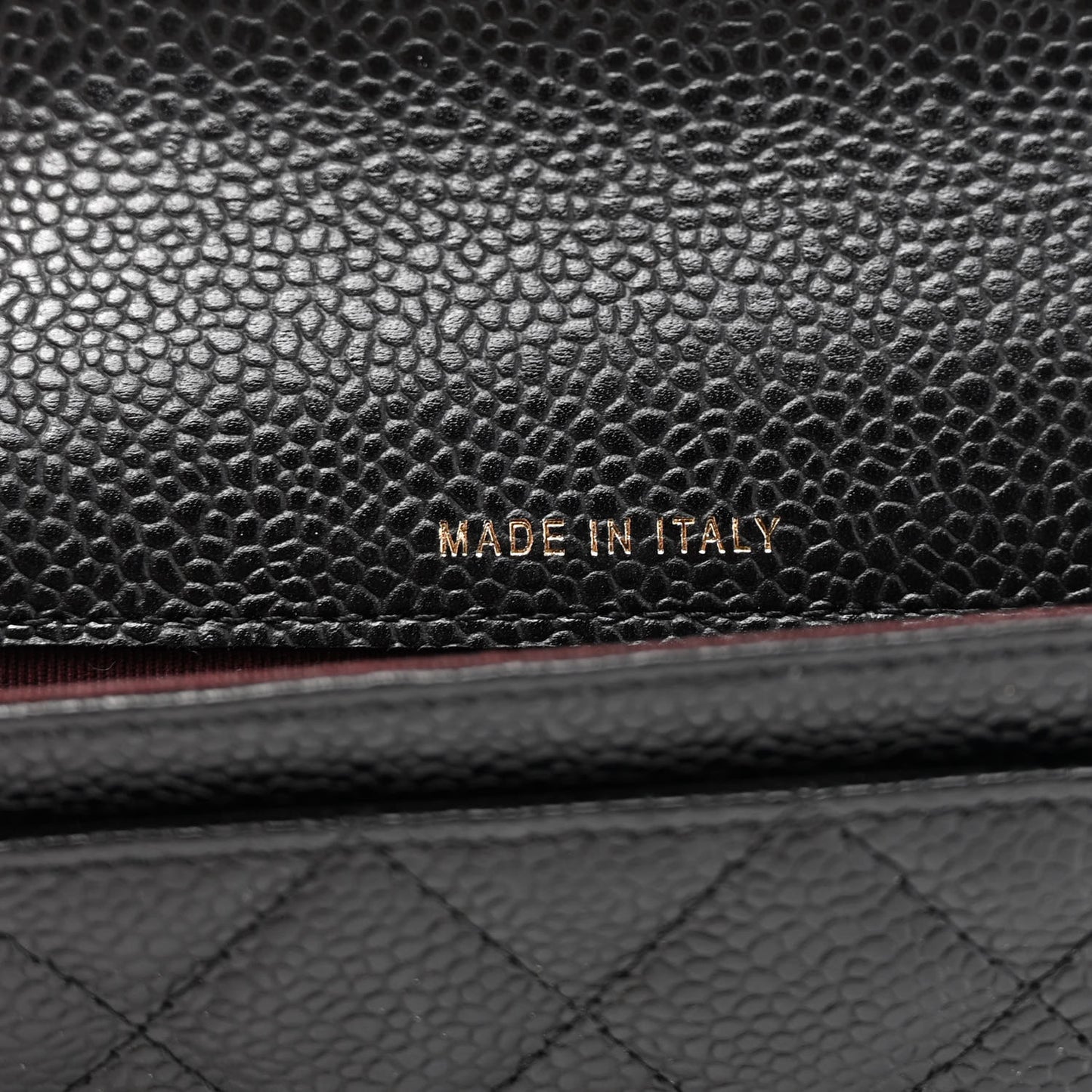 Caviar Quilted Flap Card Holder Black