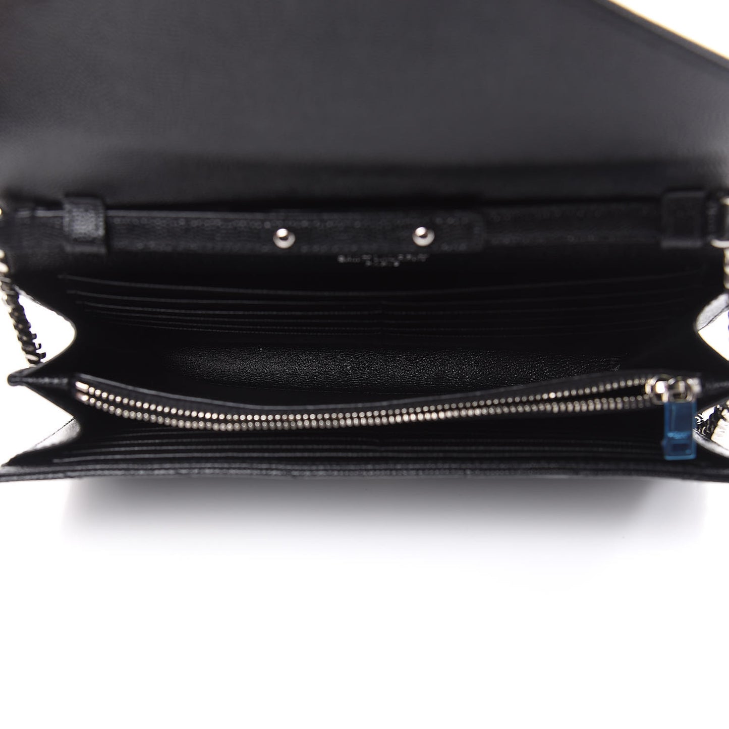 Grain De Poudre Matelasse Chevron Monogram Chain Wallet Black