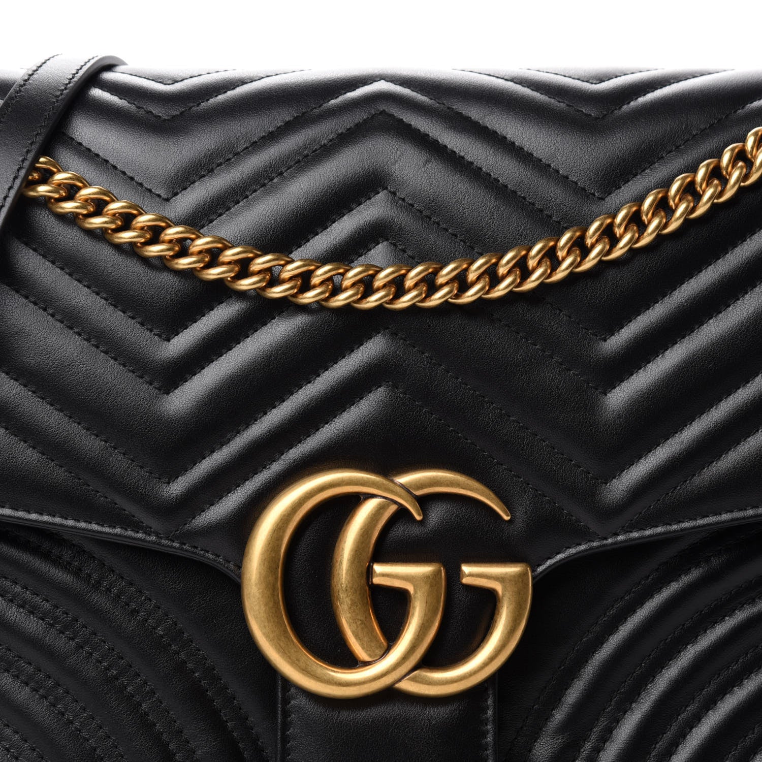 Gucci Calfskin Matelasse Large GG Marmont Shoulder Bag Black 11 of 11