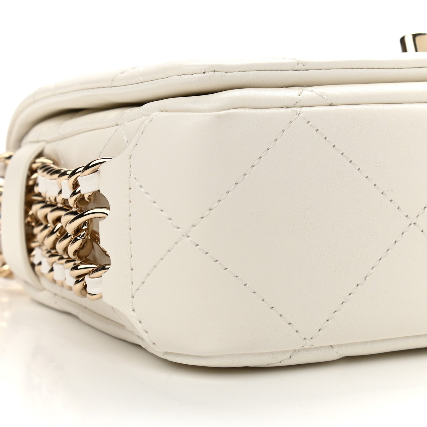 Lambskin Quilted Mini Flap Bag White